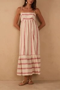 Vestido cropped listrado Dress to