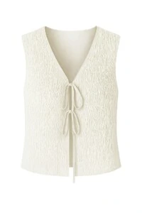 Blusa amarração em crepe seersucker Kwi