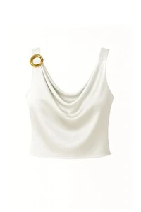 Blusa de cetim feminina Kwi