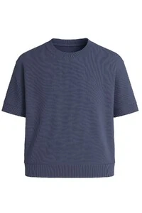 Camiseta masculina de malha c/ textura Kwi