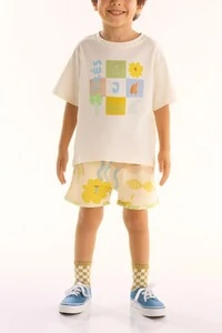 Conjunto camiseta malha bermuda molecotton Três E Já