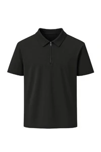 Camiseta polo masculina com zíper Kwi