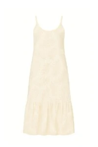 Vestido bordado com cinto cordão Kwi