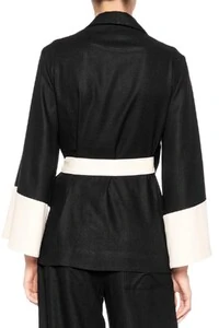 Kimono linho bordado floral Dress to