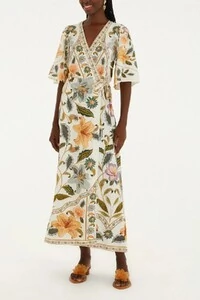 Vestido longo manga marcelle Farm