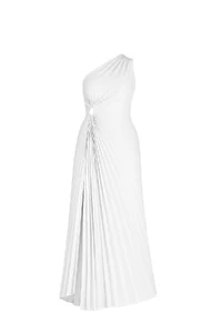 Vestido longo plissado Kwi