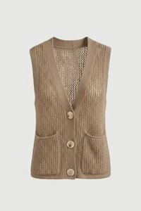 Colete feminino em tricot vazado Kwi