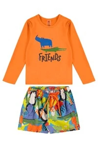 Conjunto camiseta malha uv fps+50 e short microfibra Up Baby