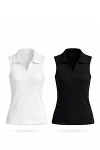 Polo em poliamida fitness sem manga Kwi