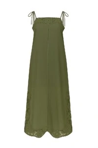 Vestido alça algodão com guipir Kwi