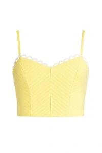 Top cropped listrado com alças finas Kwi