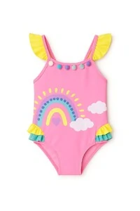 Maiô arco iris alça babadinho Kwi