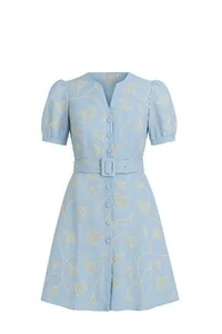 Vestido curto bordado mg balonê Kwi