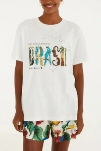 T-shirt media soy brasil off Farm