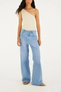 Calça jeans cintura media gancho baixo Farm