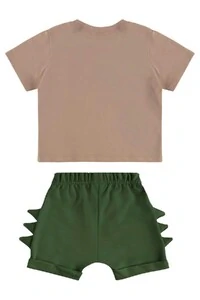 Conjunto camiseta malha e bermuda moletom s/ felpa Up Baby