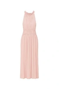 Vestido longo halterneck franzido Kwi