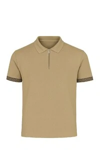 Polo masculina com zíper e detalhe na manga Kwi