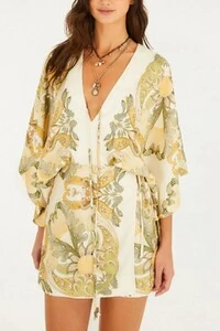 Vestido curto jardim de mar lenço Farm