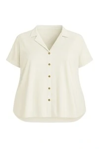 Camisa feminina com botões plus size Kwi