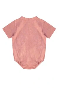 Body camisa manga curta em tecido Up Baby