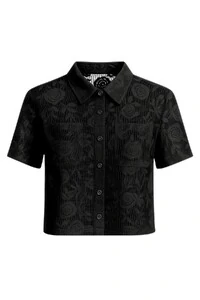 Camisa em renda com bolsos Kwi