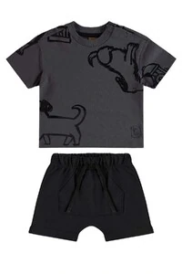 Conjunto camiseta malha e bermuda moletom Up Baby