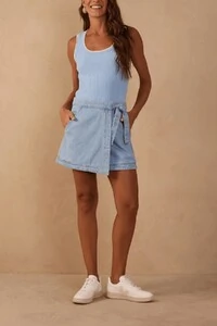 Saia jeans blue amarração Dress to