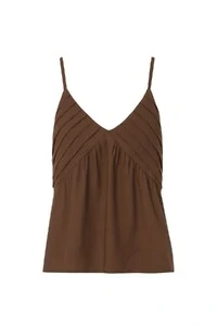 Blusa feminina alça fina com pregas Kwi