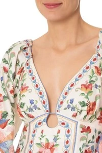 Vestido longo manga brisa serena Farm