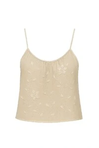 Blusa de alça fina com detalhe bordado Kwi