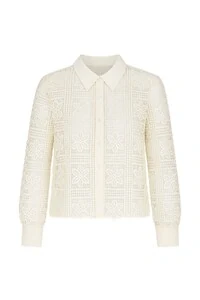 Camisa cropped em renda guipir ml Kwi
