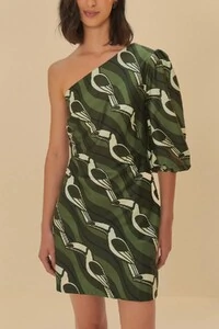 Vestido curto tucano grafico Farm