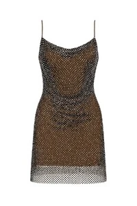 Vestido curto rede brilho Kwi