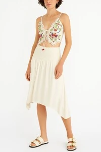 Saia midi com cós trabalhado Kwi