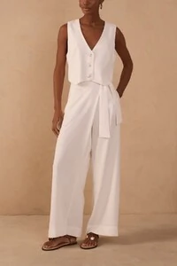 Calça linho transpasse Dress to