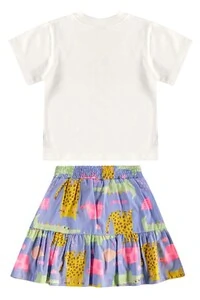 Conjunto blusa meia malha e saia cotton Up Baby