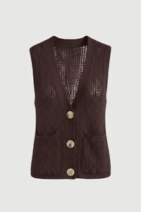 Colete feminino em tricot vazado Kwi