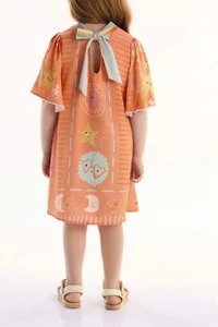 Vestido manga curta em viscose Três E Já