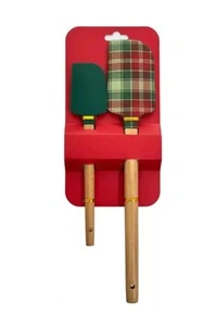 Kit espátulas p/ cozinha em silicone e madeira Kwi