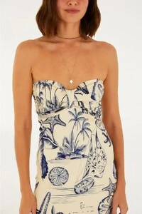 Vestido sem alça mar de ondas Farm