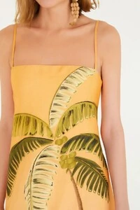 Vestido curto itacare coqueiro laranja Farm