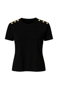 Tshirt feminina com aplicação nos ombros Kwi