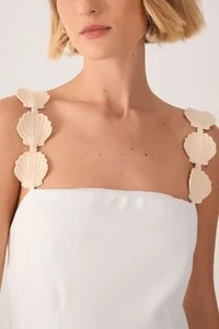 Vestido alça bordada Dress to