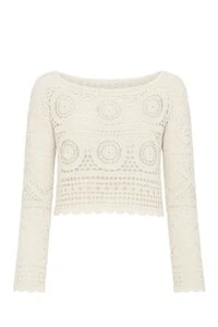 Blusa crochê manga longa mandala Kwi