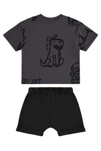 Conjunto camiseta malha e bermuda moletom Up Baby