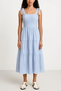 Vestido midi listrado Kwi