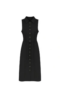 Vestido com botões cinto em cordão Kwi