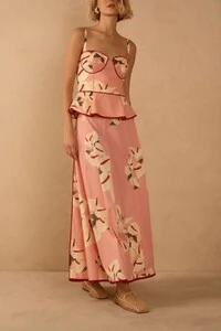 Saia cropped tricoline estampa antúrio Dress to