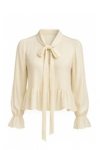 Blusa de chifon com amarração Kwi